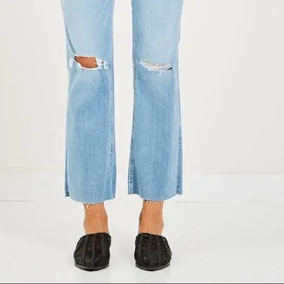 Paige Denim Atley Ankle Flare Jeans High Waist Floretta Destructed Size 24